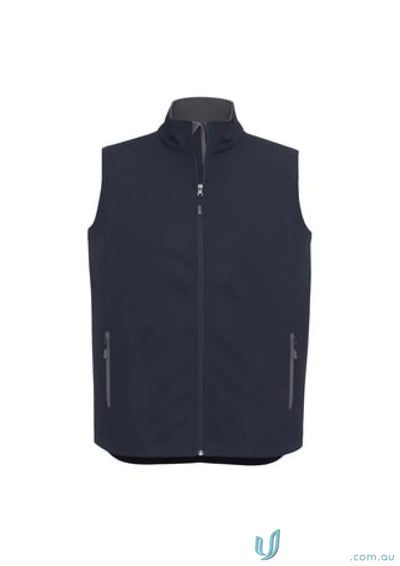 Navy blue Geneva Softshell Vest from J404M Collection Mens Biz Collection Mens