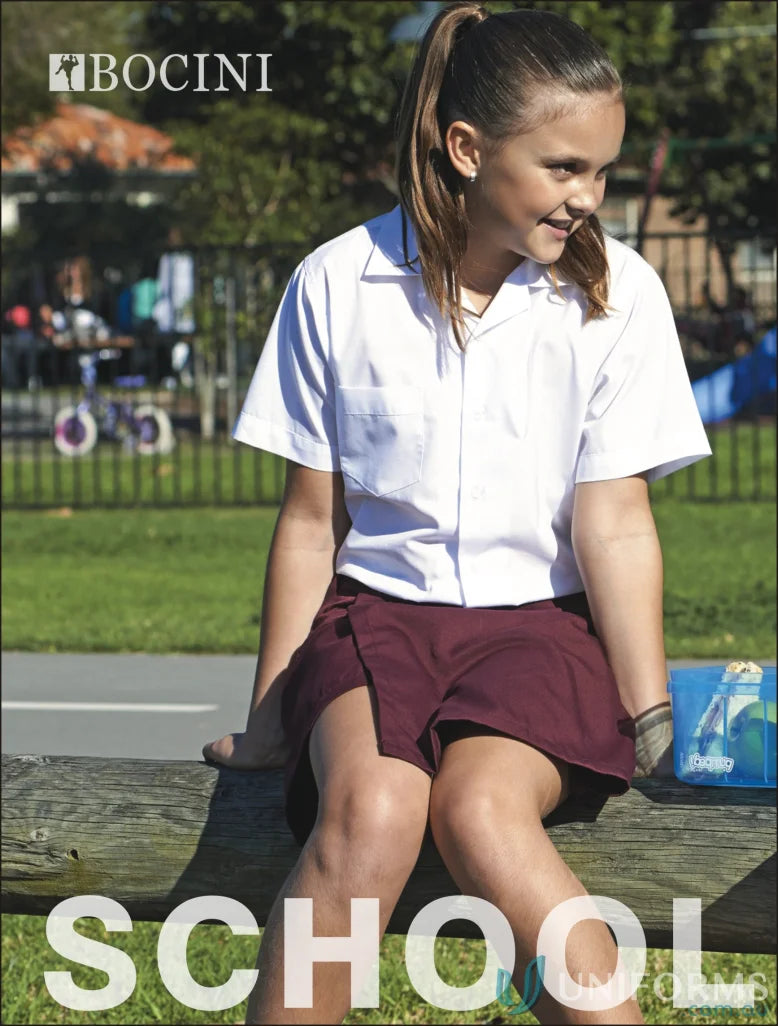 Bocini CS1308 Girls SS School Shirt in White