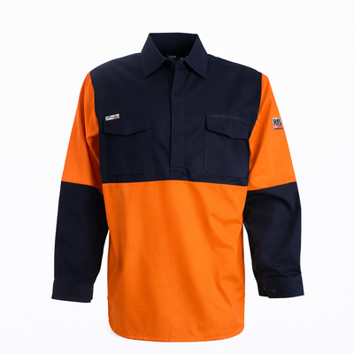 Gloflash Welders LS Shirt: navy orange high-vis flame retardant gear