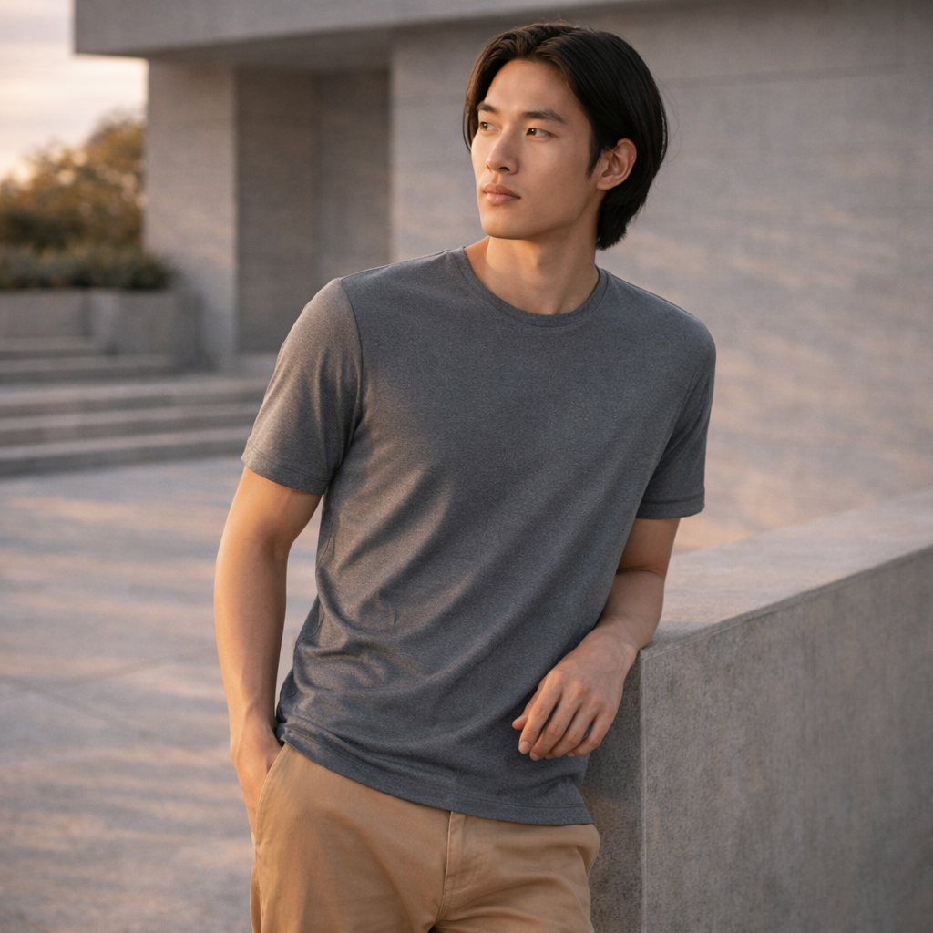 Hadden Tee soft heather gray t800ms aero tee fabric resists shrinking