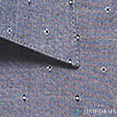 Speckled grey chambray dobby long sleeve shirt with black and white circles for uniforms