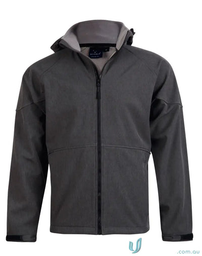 Heart Foundation Men’s JK33 Aspen Softshell Hood Jacket with full zip and adjustable hood