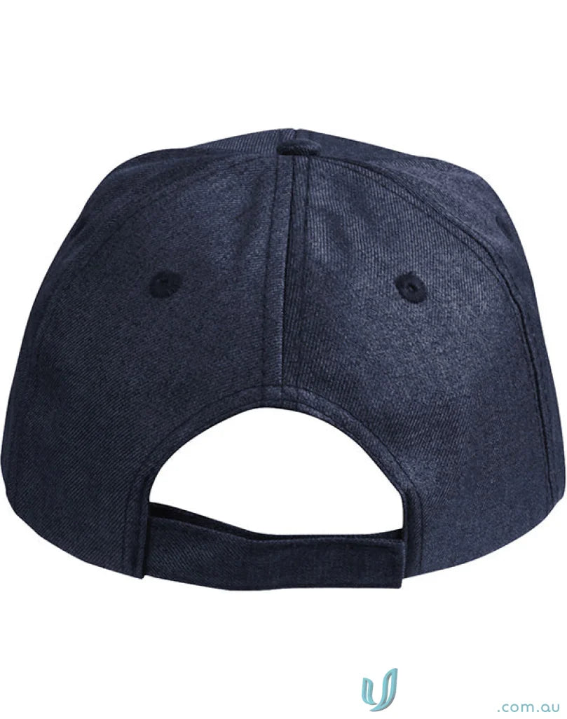 Dark blue Heather Cap with short crossover velcro and easy size adjustments for ch33 style