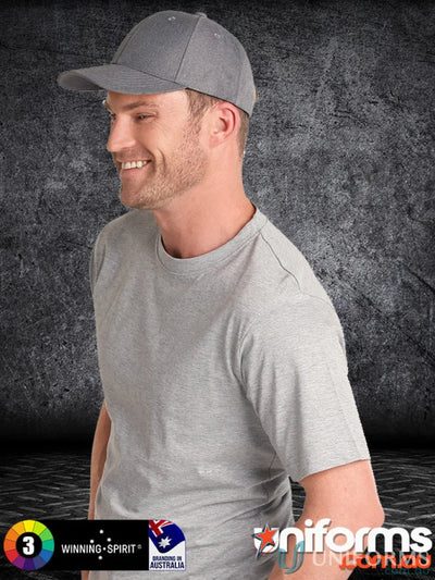 Heather Cap with gray baseball style, featuring easy size adjustments and short crossover velcro