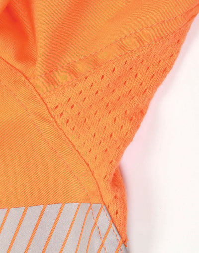 Sw83 hi-vis work Cool-Breeze safety shirt with segmented tape, orange vest