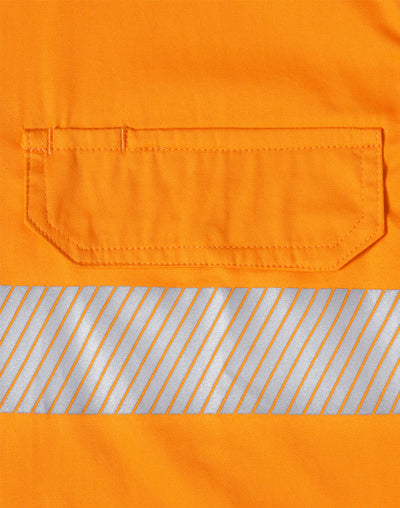 Sw83 hi-vis work Cool-Breeze safety shirt with segmented tape, orange vest back