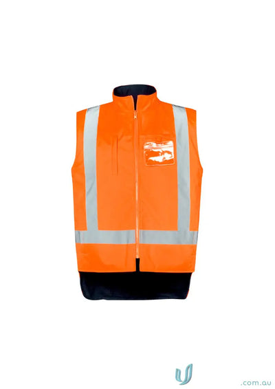 Orange safety vest with reflective stripes on Hi Vis X Back 4 In 1 Waterproof Jacket