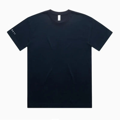 Black hike oversize tee with short sleeves and subtle white nett logo on left sleeve perfect for work uniforms