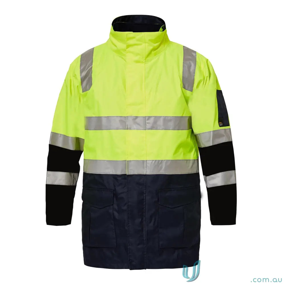 HiVis 6-in-1 Reflective Workwear Jacket with two-tone design and reflective tape for safety