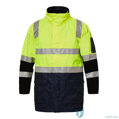 HiVis 6-in-1 Reflective Workwear Jacket with two-tone design and reflective tape for safety