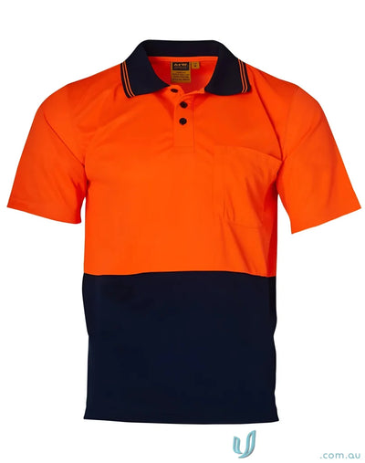 Two-tone short-sleeved Hivis CoolDry Polo shirt for enhanced safety and winning spirit Hivis