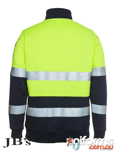 High-visibility safety jacket on HiVis D+N Half Zip Fleecy Jumper for safety