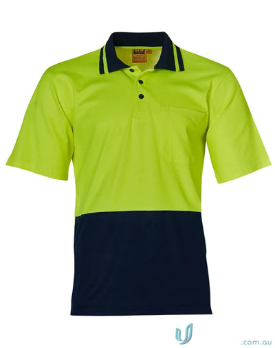 Two-tone short-sleeved polo shirt from HiVis TrueDry Safety Polo with sw12 truedry tech