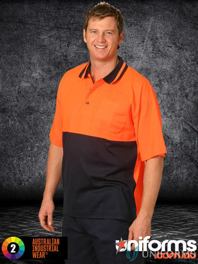 Two-tone work polo shirt from HiVis TrueDry Safety Polo collection featuring sw12 truedry tech
