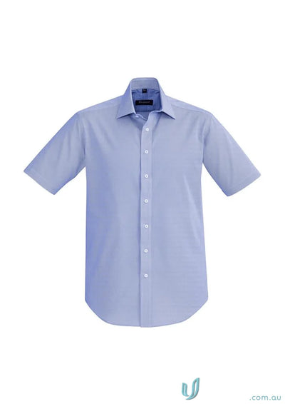 Light blue Hudson Cotton short sleeve dress shirt with relaxed fit for a cool look