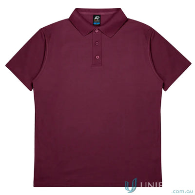 Maroon short-sleeved pique knit Polo shirt from Hunter Adult Uniforms Workwear collection