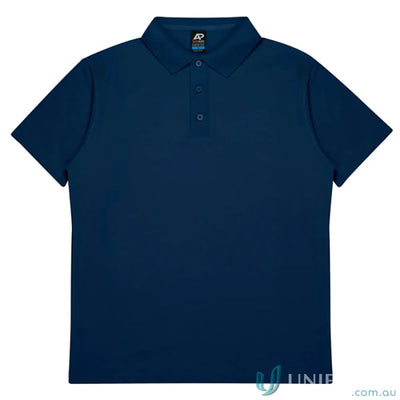 Navy blue pique knit polo shirt from Hunter Adult Polo, perfect for uniforms and workwear