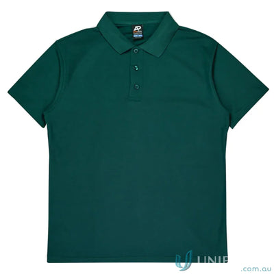 Hunter Polo in dark green pique knit, perfect for casual uniforms