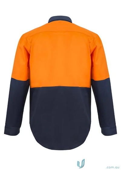 WorkCraft WS4254 Bright Yellow Navy Blue Two Tone Workwear Shirt