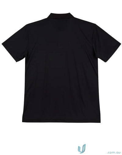 Black short-sleeved polo shirt from Winning Spirit ICON CoolDry Textured workwear solution