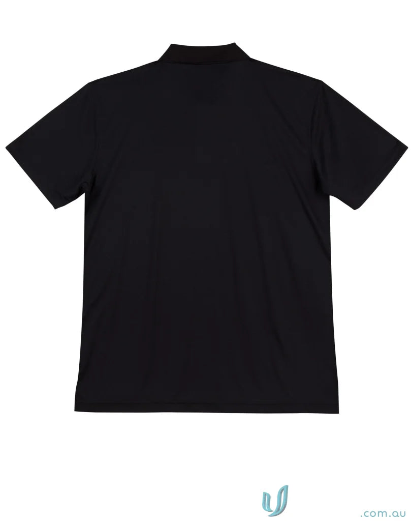 Black short-sleeved polo shirt from Winning Spirit ICON CoolDry Textured workwear solution