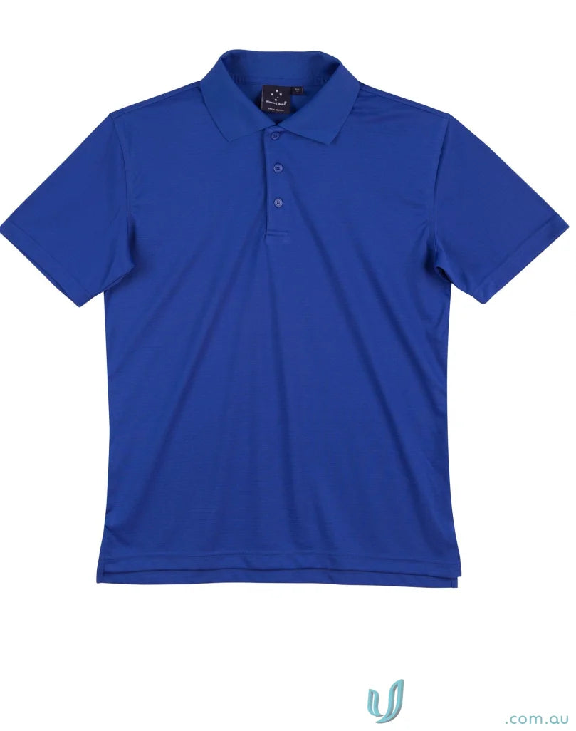 Blue short-sleeved polo shirt from Winning Spirit ICON CoolDry Textured workwear solution