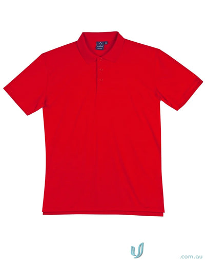 Red short-sleeved polo shirt from Winning Spirit ICON CoolDry Textured workwear solution