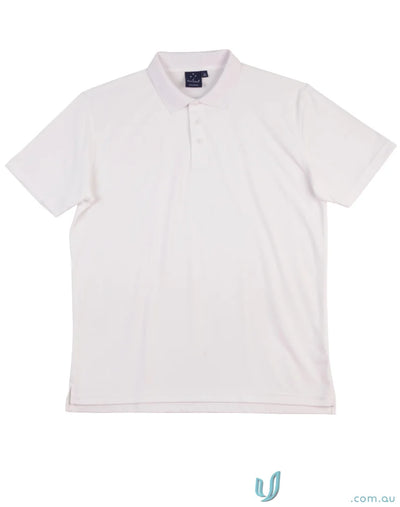 White short-sleeved polo shirt from Winning Spirit ICON CoolDry Textured workwear solution