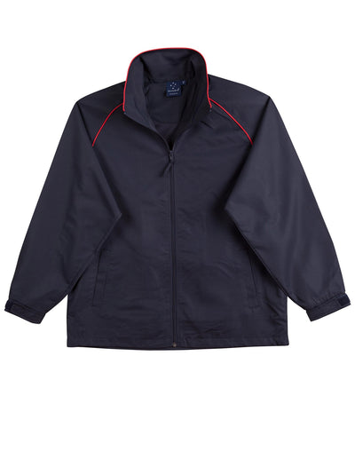 Iconic Track Jacket in dark navy with red trim, unisex Champions winning spirit