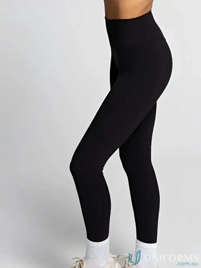 Black high-waisted invisible scrunch onyx leggings with smooth stretch fabric perfect for work uniforms and workwear