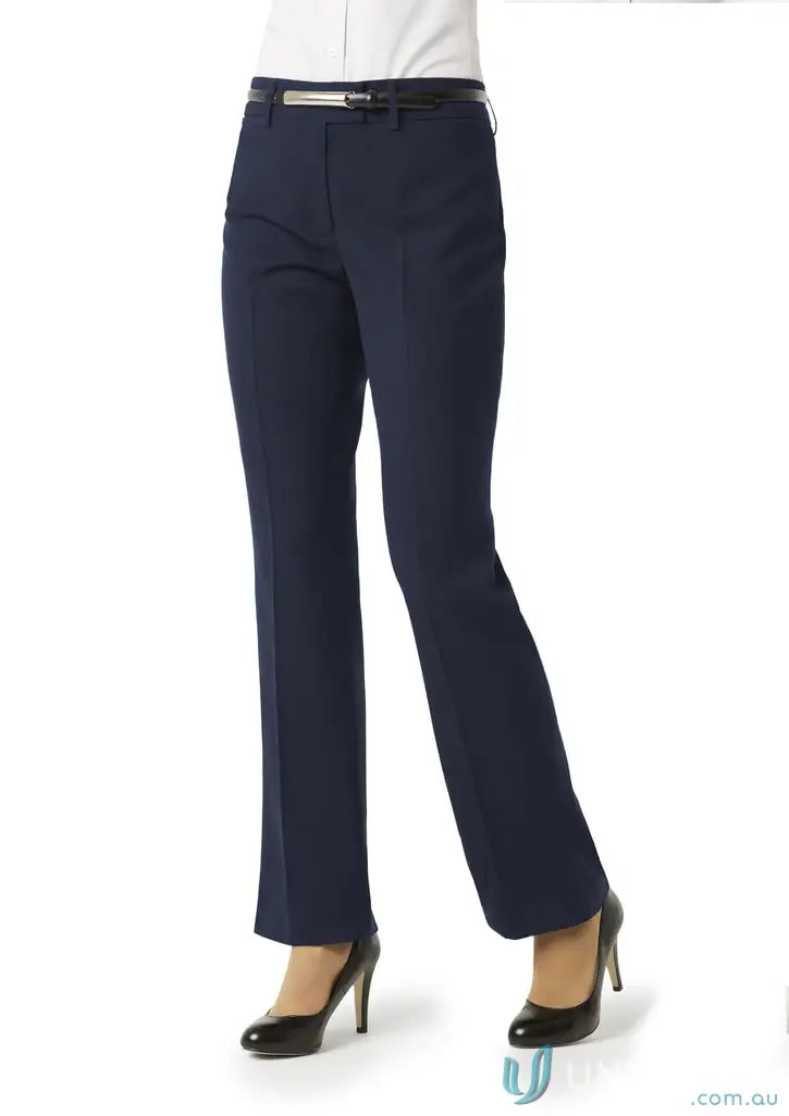 Navy blue IOP Ladies Relaxed Fit Straight Leg Pant with belt, perfect for bs29320 ladies