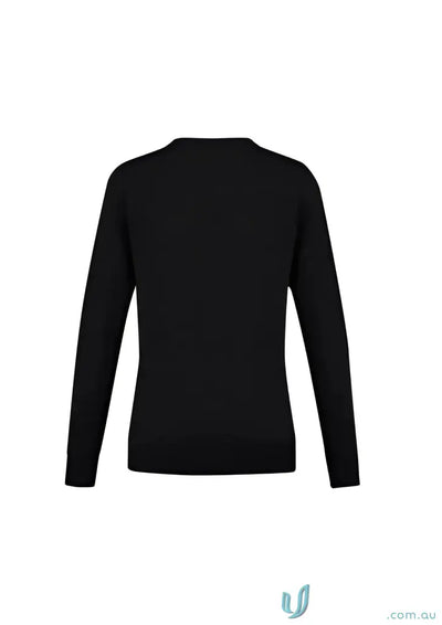 Black long-sleeved knit cardigan from IWG EMB Ladies LS Cardigan, perfect for Roma Ladies Knit collection