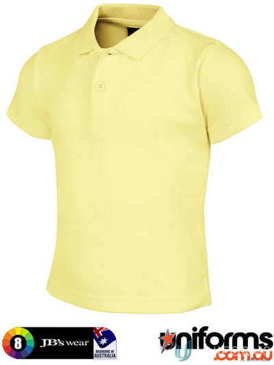 Light yellow JB Infant 210 Polo shirt with collar and buttons, perfect for uniforms or workwear