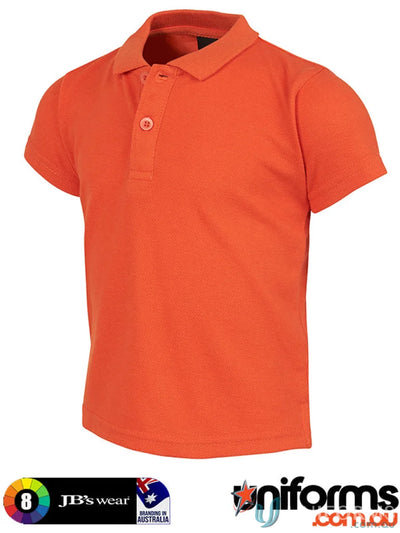Orange JB Infant 210 Polo with herringbone tape, perfect for uniforms or workwear