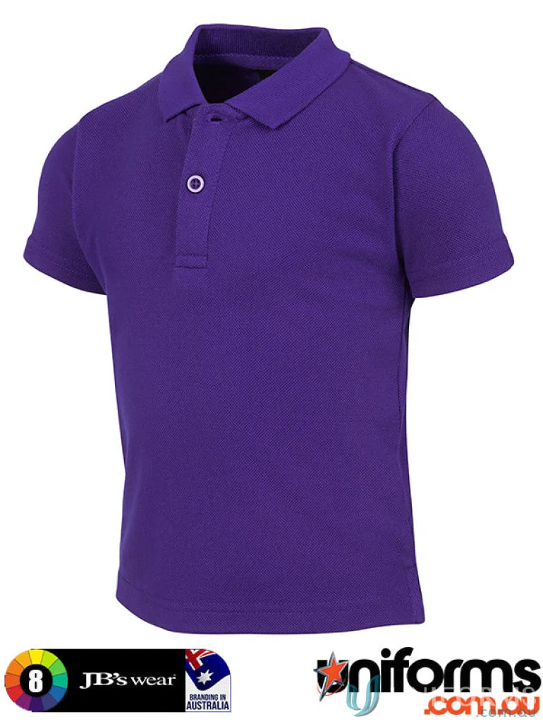 JB Infant 210 Polo in plain purple with ribbed collar, perfect for uniforms or workwear