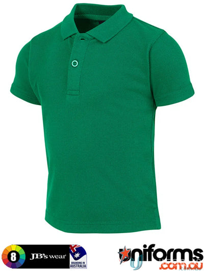 Plain green JB Infant 210 Polo shirt with herringbone tape for uniforms and workwear