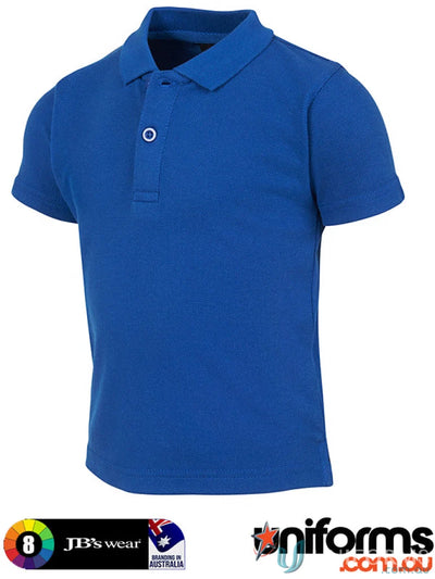Royal blue JB Infant 210 Polo shirt with textured knit fabric and herringbone tape details
