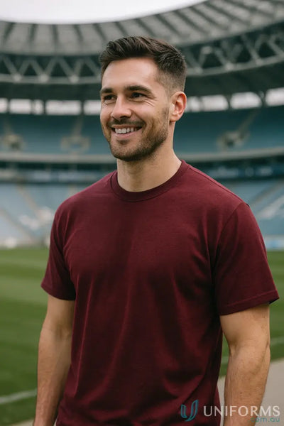 JBs 1HT 1HT Red Tee in Maroon