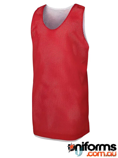 Red reversible mesh sports vest for JBS Adults Basketball with code 7KBS2 in mesh fabric