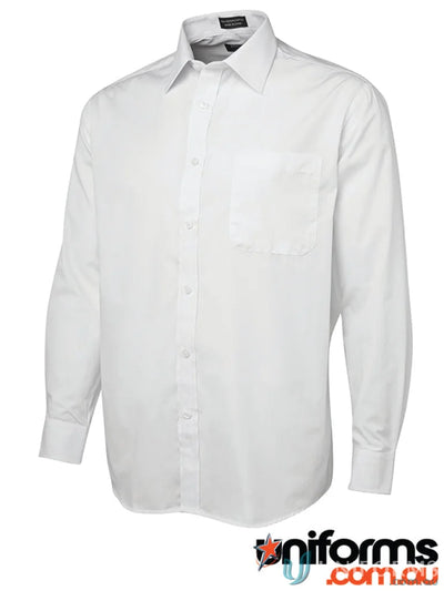 White long sleeve shirt from JBs Adults Classic Poplin LS Shirt collection