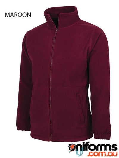 Maroon JBs Adults zip polar 3fj jacket made with 290gsm low-pill polar fleece