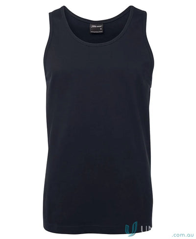 Black cotton tank top from Jbs Adults Singlet made with ring-spun jersey knit for all-day comfort