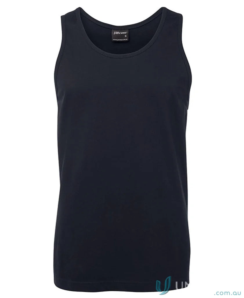 Black cotton tank top from Jbs Adults Singlet made with ring-spun jersey knit for all-day comfort