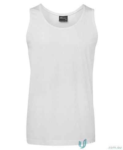 White tank top JBs Adults Singlet made from ring-spun jersey knit for all-day comfort