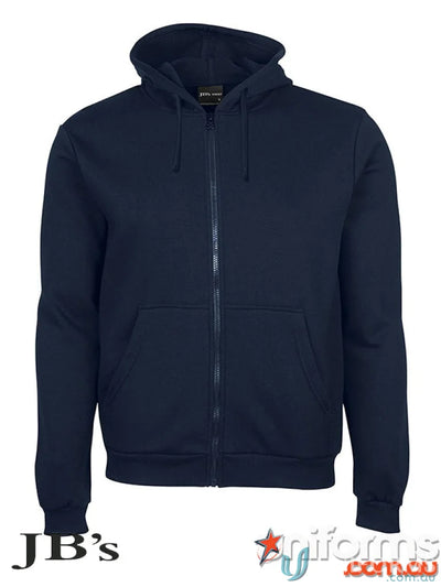 Navy blue JBs Adults Zip Hoodie in urban fit, perfect for casual style