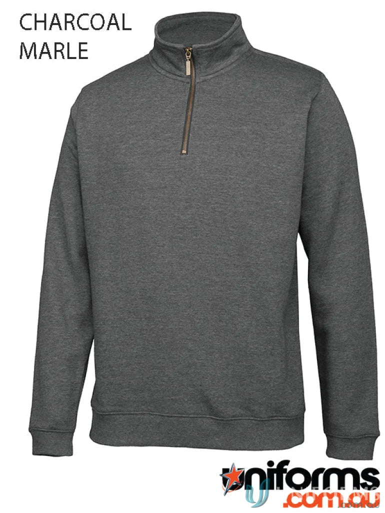 Charcoal marle JB’S Brass Half Zip Sweat with bronze zipper, perfect zip sweat s3fsz