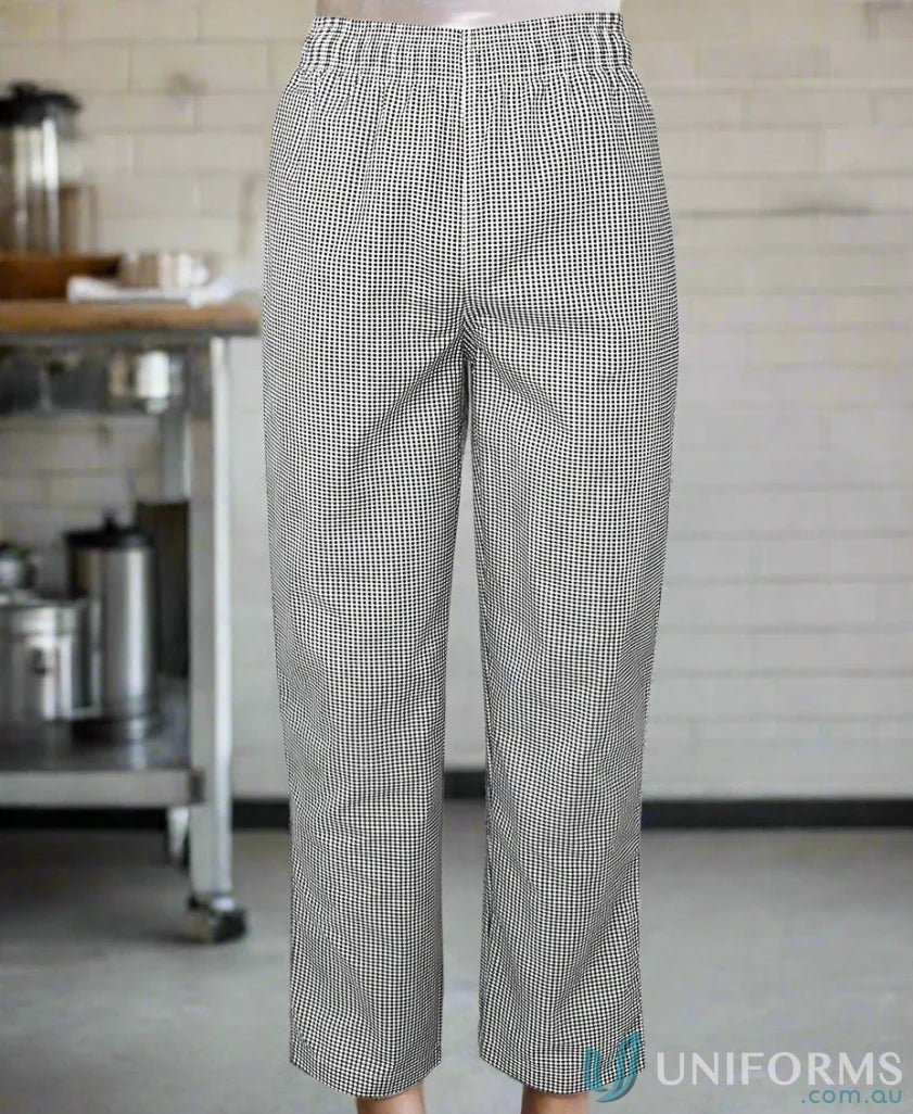 Gingham chef elasticated pant with hidden key loop from JBs Chefs Elasticated Pant collection