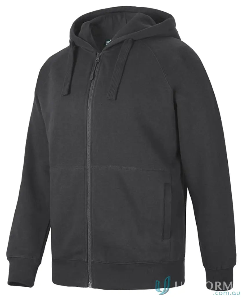 Charcoal gray JB’s Colours zip fleecy hoodie with lined hood and full zip