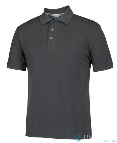 Gray short-sleeved cotton ottoman polo shirt from JBs Colours Of Cotton Ottoman Polo collection