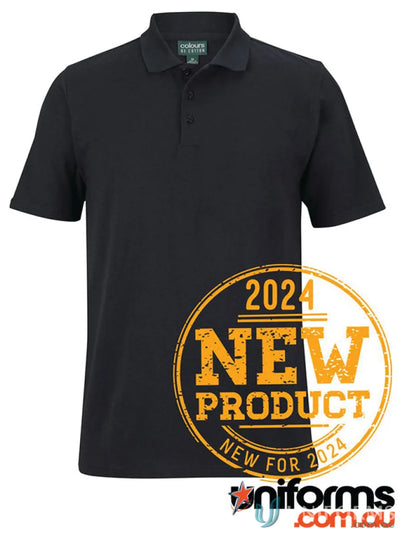 Black stretch polo shirt from JB’s Colours of Cotton S/S Slim Fit with soft hand feel